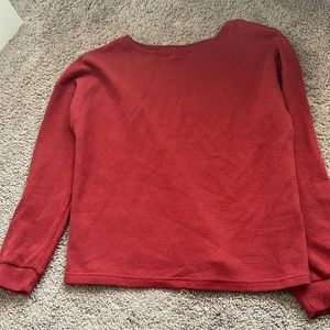 Burgundy Waffle Long Sleeve